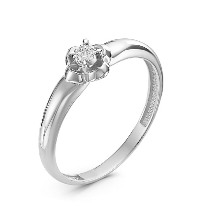 Кольцо из белого золота с бриллиантами