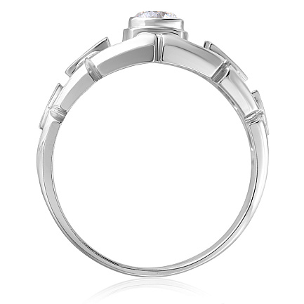 Печатка из белого золота с бриллиантами