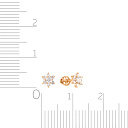 Серьги детские из красного золота с фианитом