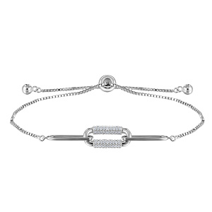 Браслет декоративный из серебра с фианитом