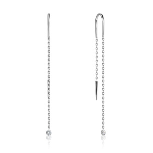 Продевки из белого золота с бриллиантами, плетение якорное