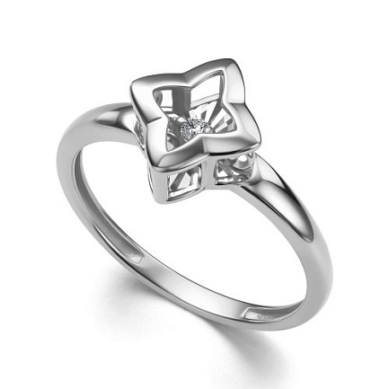 Кольцо из белого золота с бриллиантом