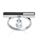 Кольцо из серебра с фианитами