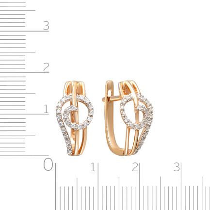 Серьги из красного золота с бриллиантами