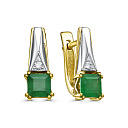 Серьги с английским замком из желтого золота