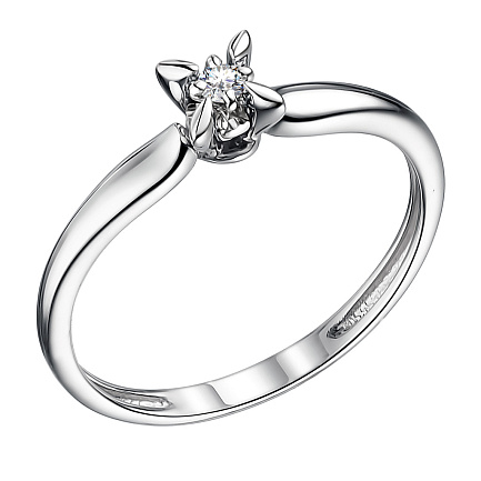 Кольцо из белого золота с бриллиантом