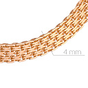 Цепь автомат из красного золота, плетение якорная четырехрядная бисмарк