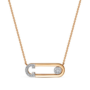 Колье из красного золота с бриллиантом