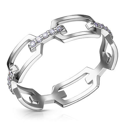 Кольцо из белого золота с бриллиантами