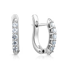 Серьги с английским замком из белого золота с бриллиантами