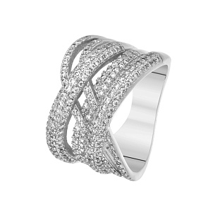 Кольцо из серебра с фианитами