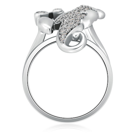 Кольцо из серебра с фианитом