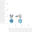 Пусеты из белого золота с топазом, фианитом