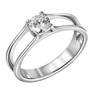 Кольцо из белого золота с бриллиантом