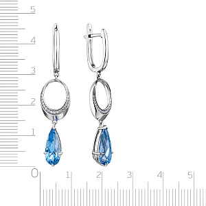 Серьги с английским замком из белого золота с бриллиантами