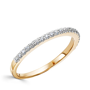 Кольцо из красного золота с бриллиантом