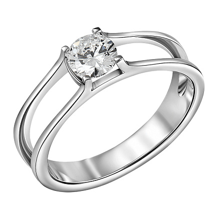 Кольцо из белого золота с бриллиантом