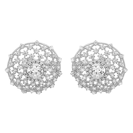 Серьги с английским замком из серебра с фианитом