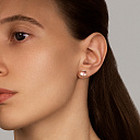 Пусеты из красного золота с бриллиантами