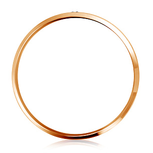 Кольцо обручальное из красного золота с бриллиантом