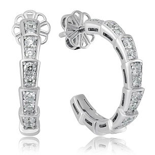 Серьги из белого золота с бриллиантом