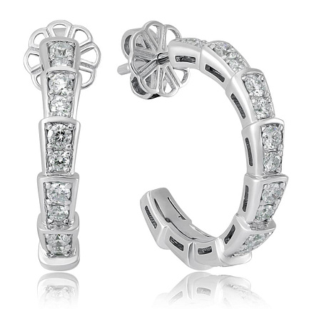 Серьги из белого золота с бриллиантами