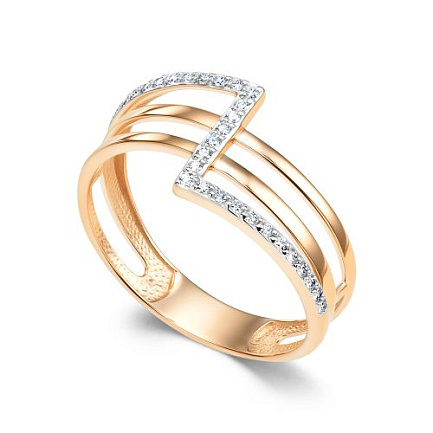 Кольцо из красного золота с бриллиантами