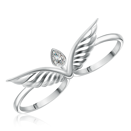 Кольцо из серебра с фианитом