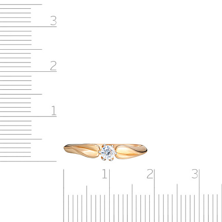 Кольцо помолвочное из красного золота с бриллиантом