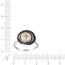 Кольцо из белого золота с жемчугом