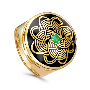 Кольцо из серебра с изумрудом