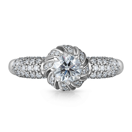 Кольцо из белого золота с бриллиантами