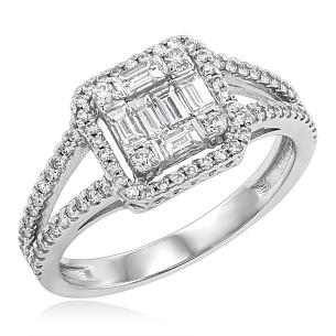 Кольцо из белого золота с бриллиантами