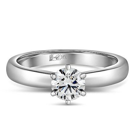 Кольцо из белого золота с бриллиантом