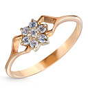 Кольцо из красного золота с фианитом