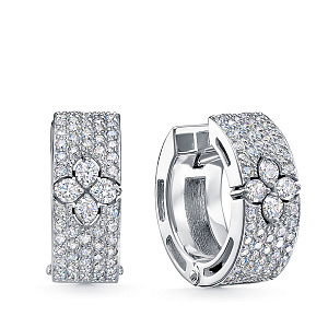 Серьги из белого золота с бриллиантами