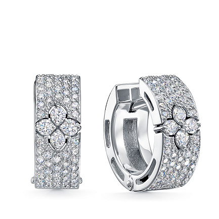 Серьги из белого золота с бриллиантами