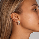 Серьги с английским замком из красного золота с бриллиантами