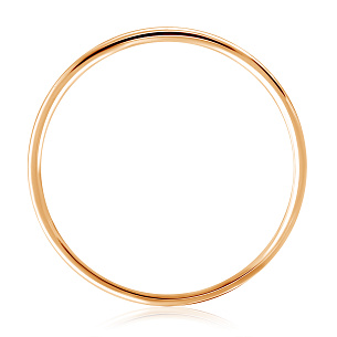 Кольцо обручальное гладкое из красного золота