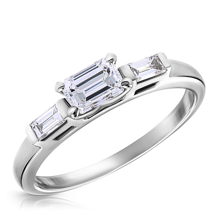 Кольцо из белого золота с бриллиантами