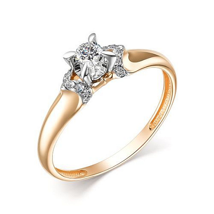 Кольцо из красного золота с бриллиантами