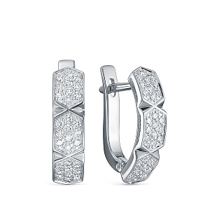 Серьги из белого золота с бриллиантами