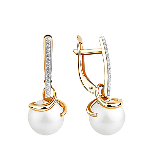 Серьги с английским замком из красного золота