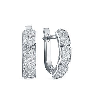 Серьги из белого золота с бриллиантом