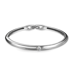 Браслет жесткий из белого золота с бриллиантом