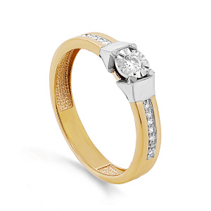 Кольцо из желтого золота с бриллиантами