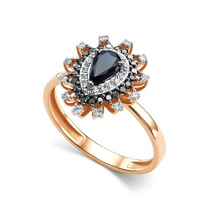 Кольцо из красного золота с бриллиантом