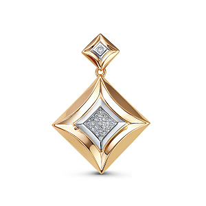 Подвеска из красного золота с бриллиантами