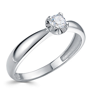 Кольцо из белого золота с бриллиантом