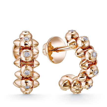 Серьги из красного золота с бриллиантами